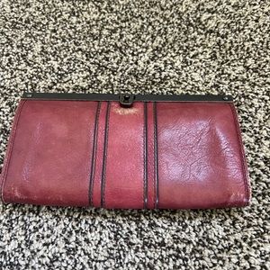 Red fossil wallet